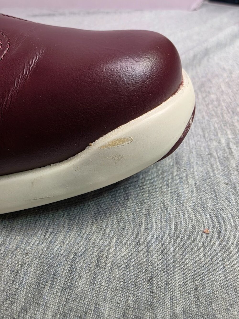 Cole Haan Nike Air Mens Sneakers Size 9.5 Burgundy Leather Lace Up - Picture 6 of 13